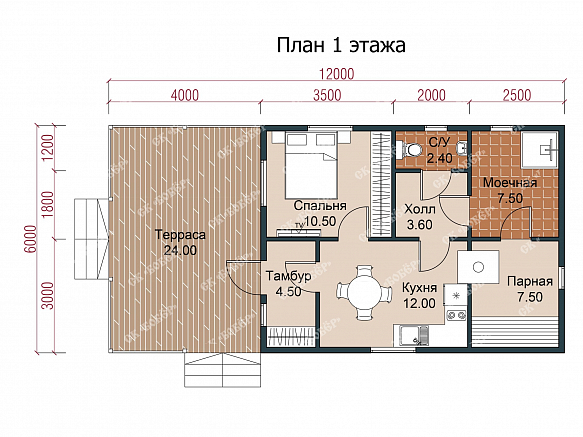 Сруб бани из бруса 6х12. фото
